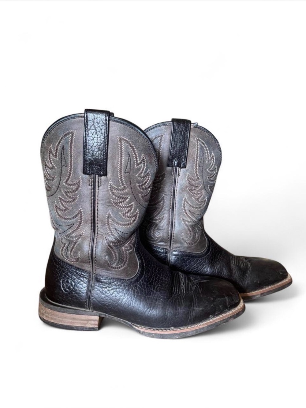 Ariat Black and Gray Western Pull-On Cowboy Boots